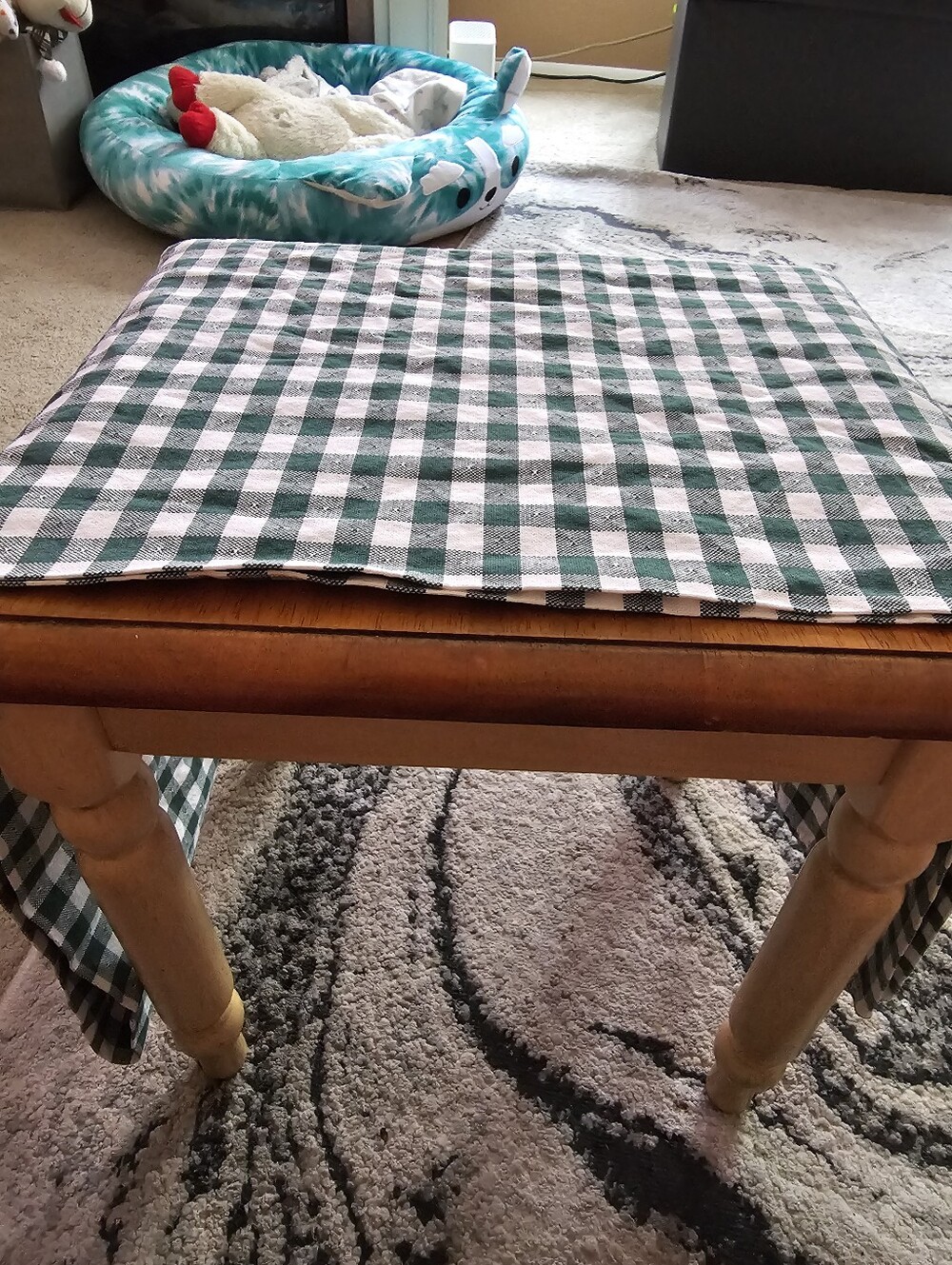 Green Checkered Table Runner - Home Dining 15x74"
